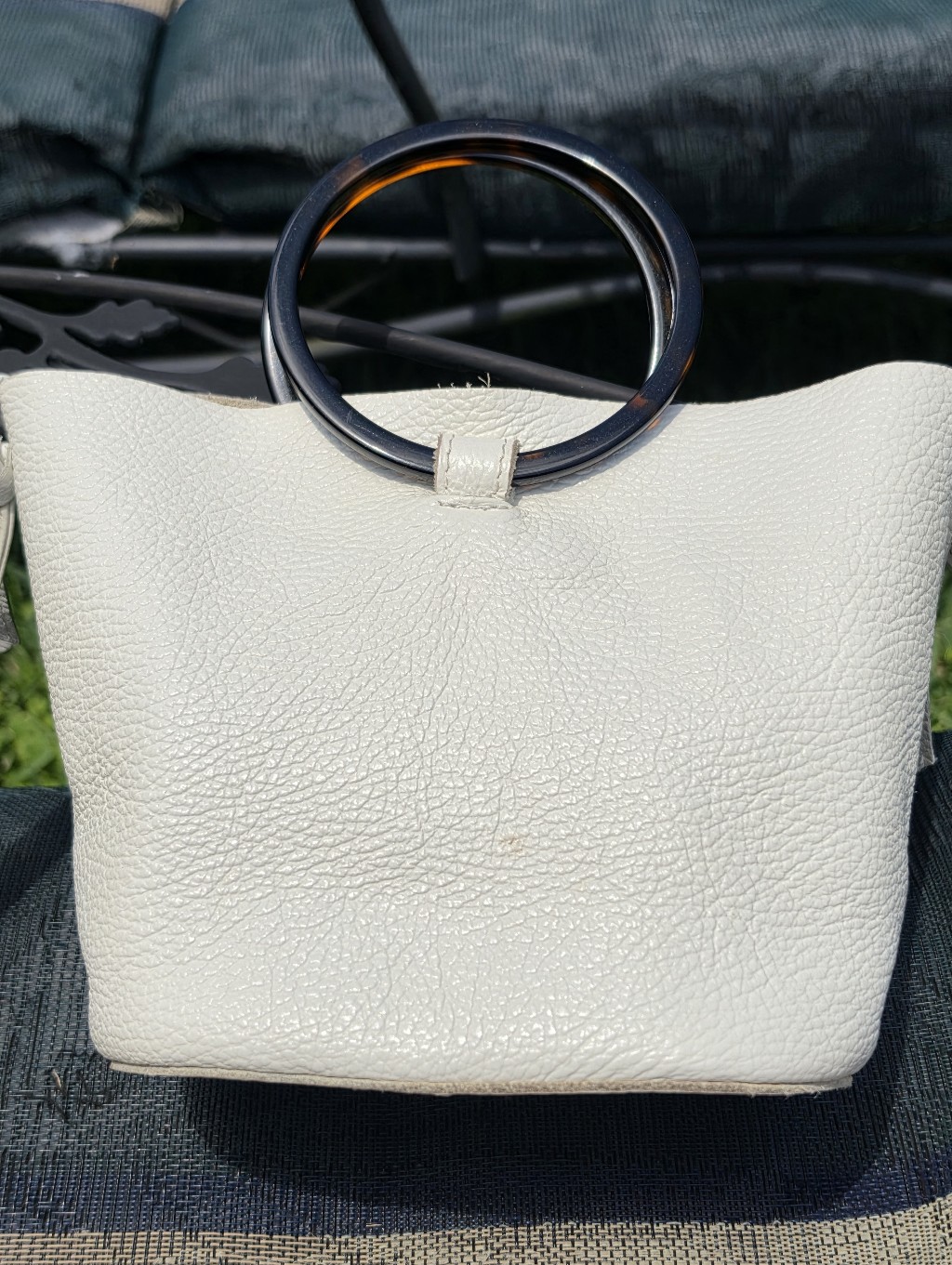 Culbia Small Leather White Handbag Purse With Crossbody Adjustable Strap — image 5 of 8
